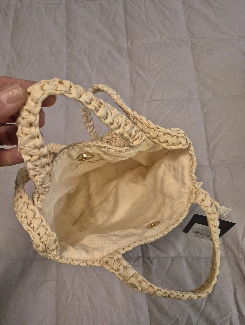 NWT Universal Thread Cream Colored Raffia Crocheted Bag